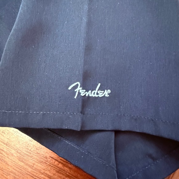 Vtg Fender The Collection by DaVinci Shirt Mens XL Black Guitar Blueprint - Picture 8 of 14